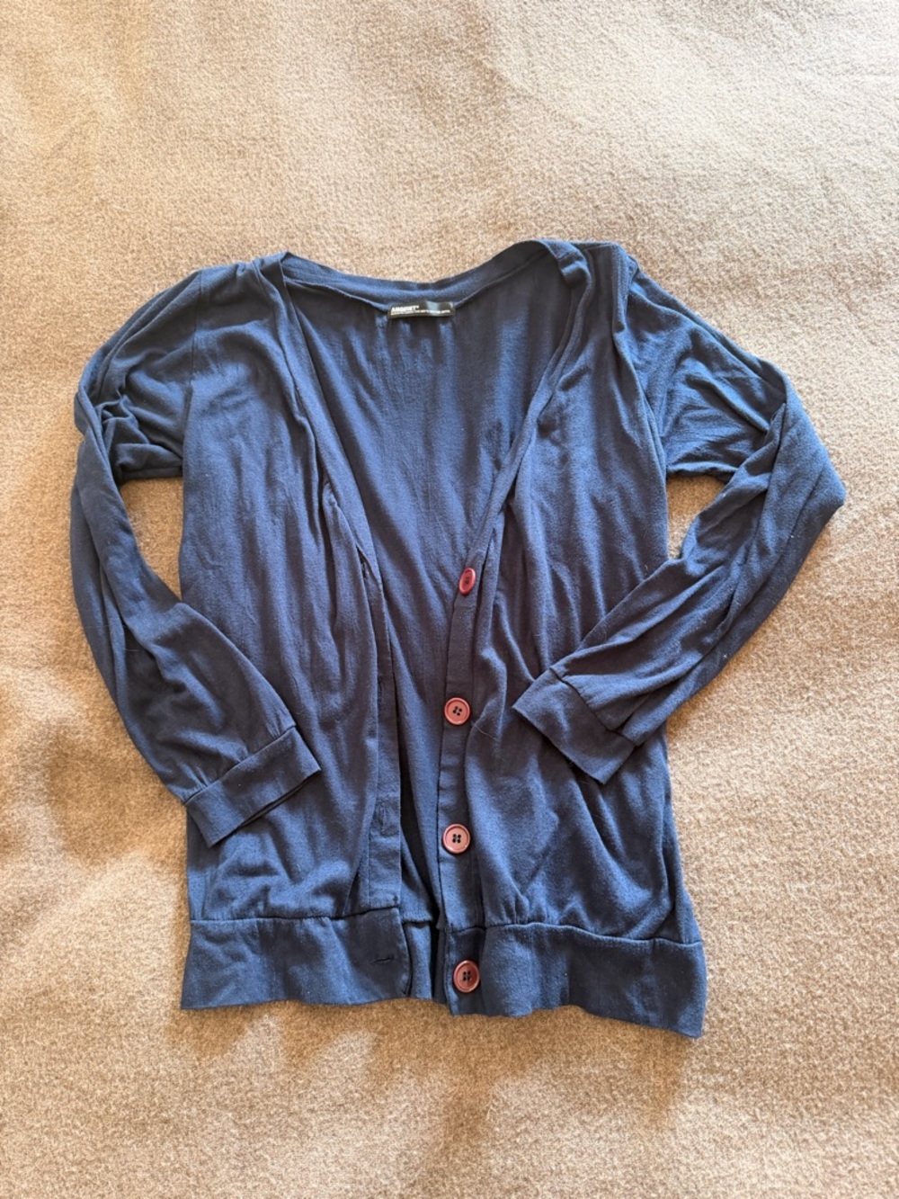 Anquiet Navy Button Cardigan